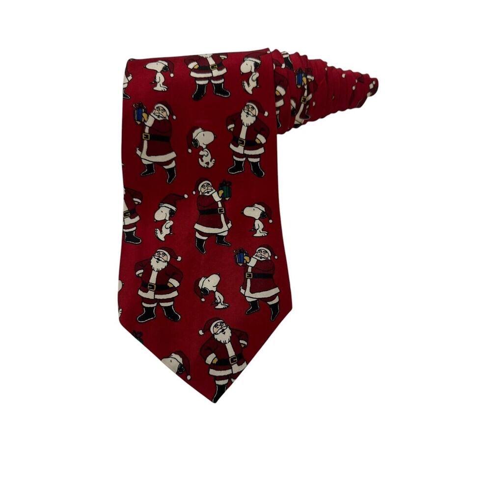 Peanuts Hang’n With Santa Claus Snoopy Cartoon Vintage Novelty Necktie
